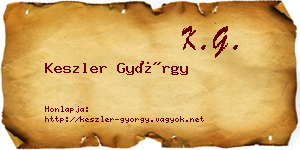 Keszler György névjegykártya